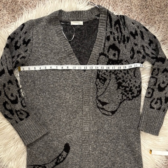 Anthropologie Averie Open Front Leopard Cardigan Size S - Picture 7 of 11